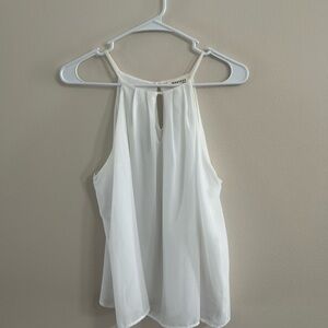 Monteau White Keyhole Blouse